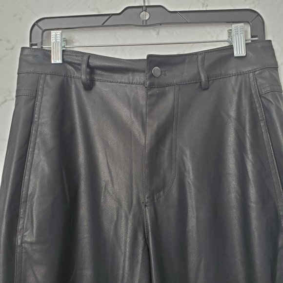 ZARA FAUX LEATHER PANTS - Picture 6 of 9